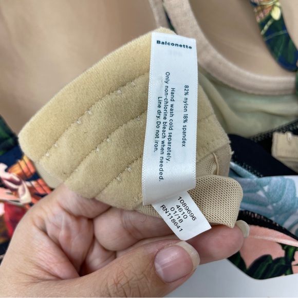 Cacique Swim Havana Tropical Peach Bikini Top Underwire Size 38F Multicolor - Picture 8 of 13